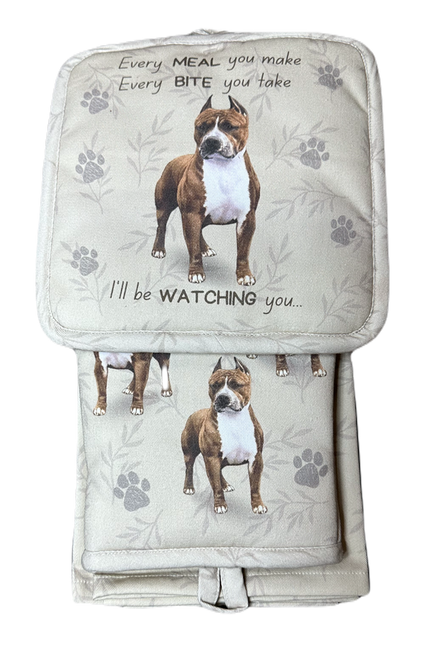 Pit Bull, oven mitt set
