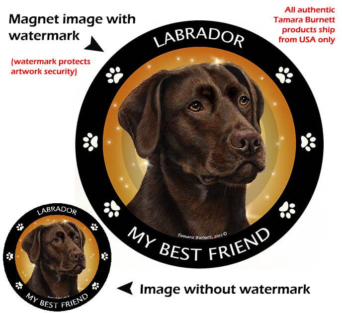 Labrador Chocolate My Best Friend Circular Magnet