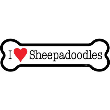 Sheepadoodle - Bone Shaped Magnet