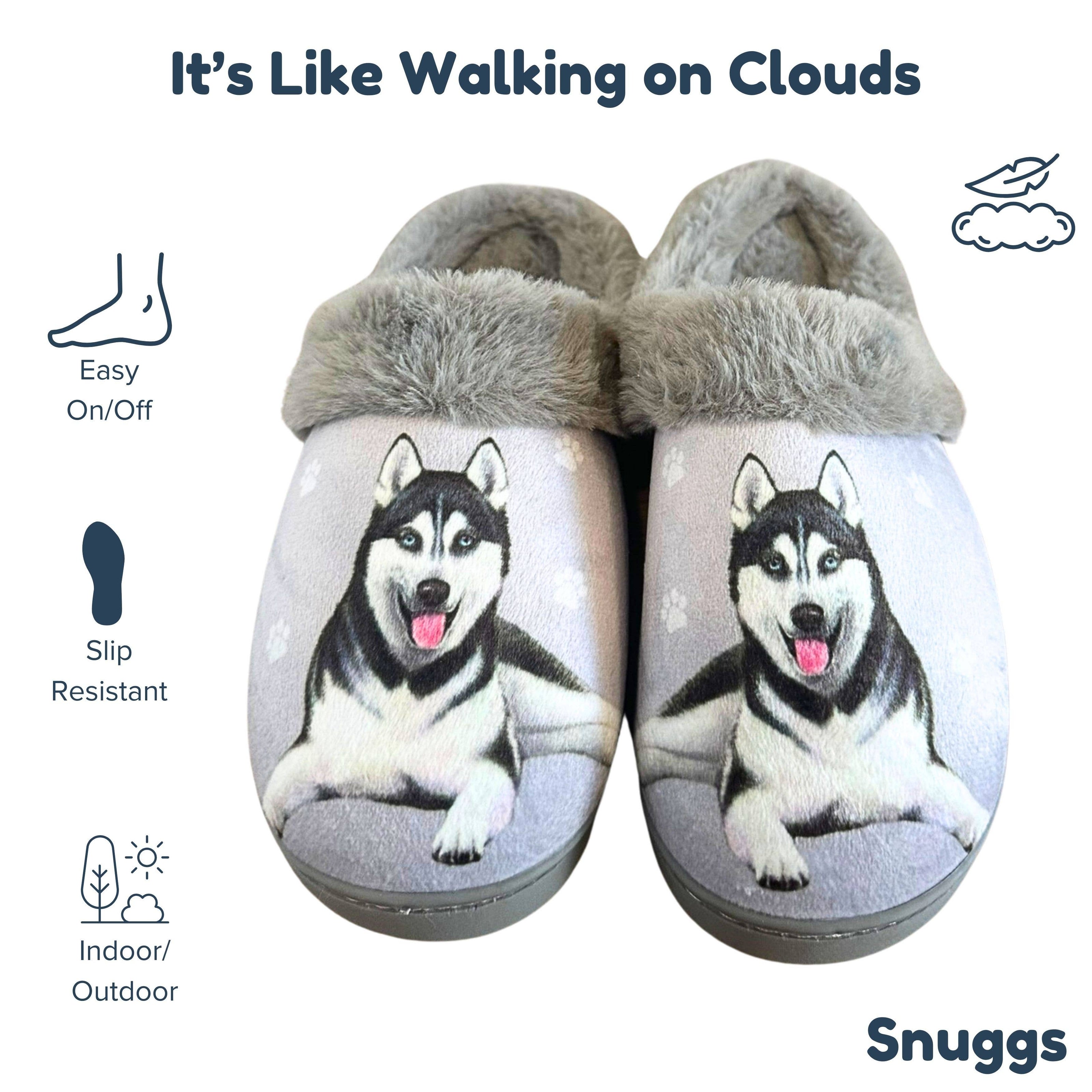 Siberian Husky Dog Pet Lovers Comfy Snuggs Slippers