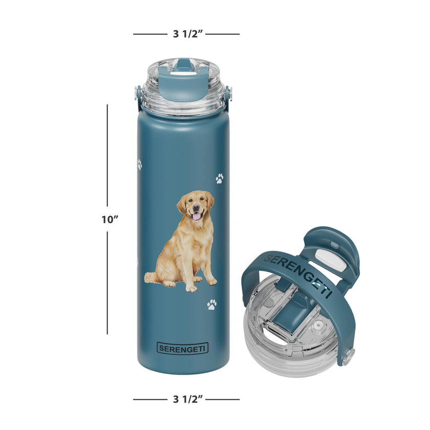 Golden Retriever Stainless Steel Water Bottle 24 Oz. Serengeti