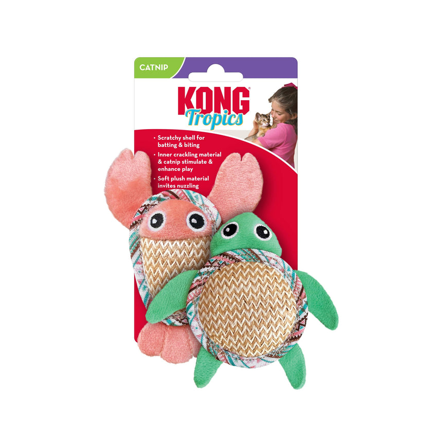 Cat Toy Lobster and Turtle KONG® Tropics Pals Catnip Toy 2pk