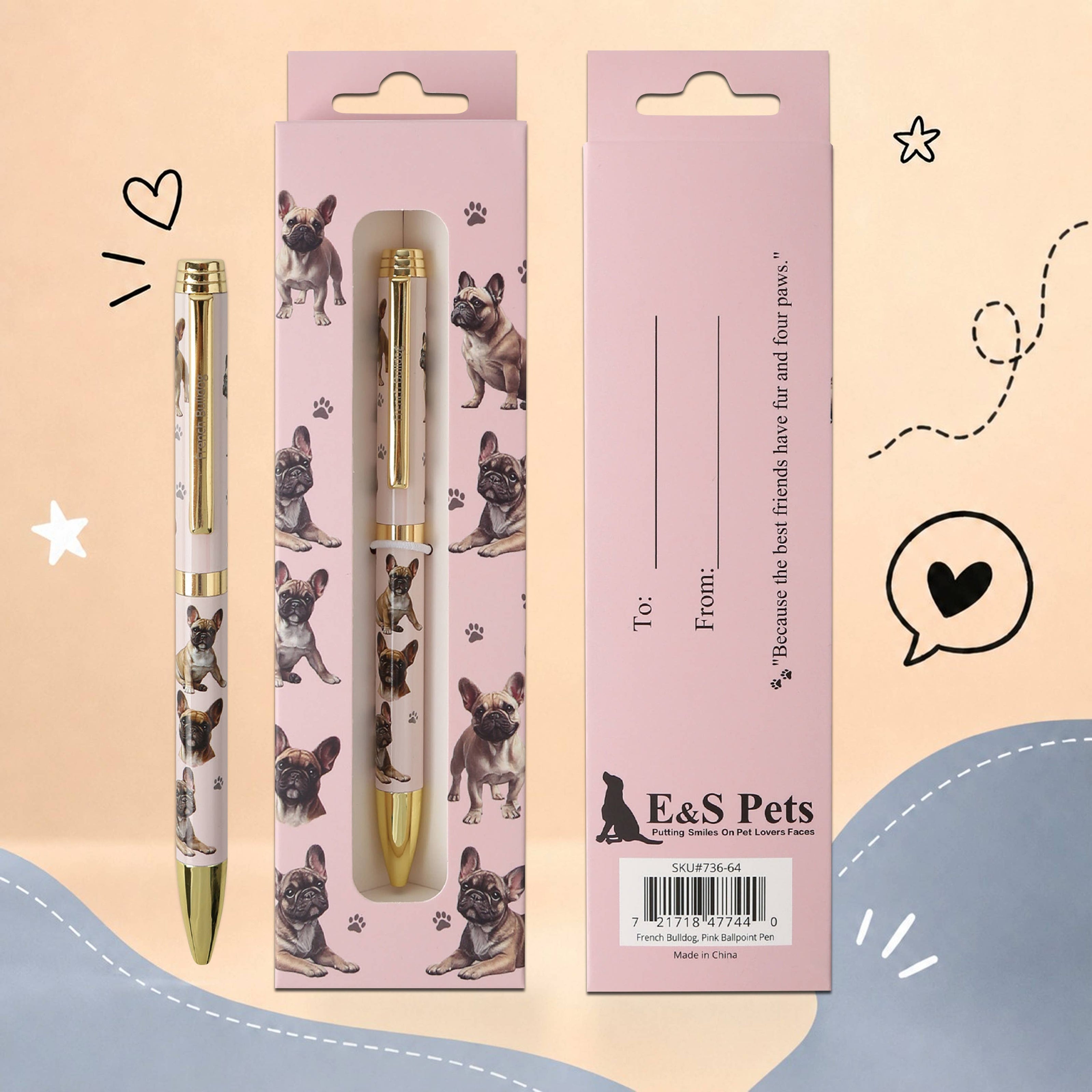 French Bulldog Pink Pet Lover Ballpoint Pen