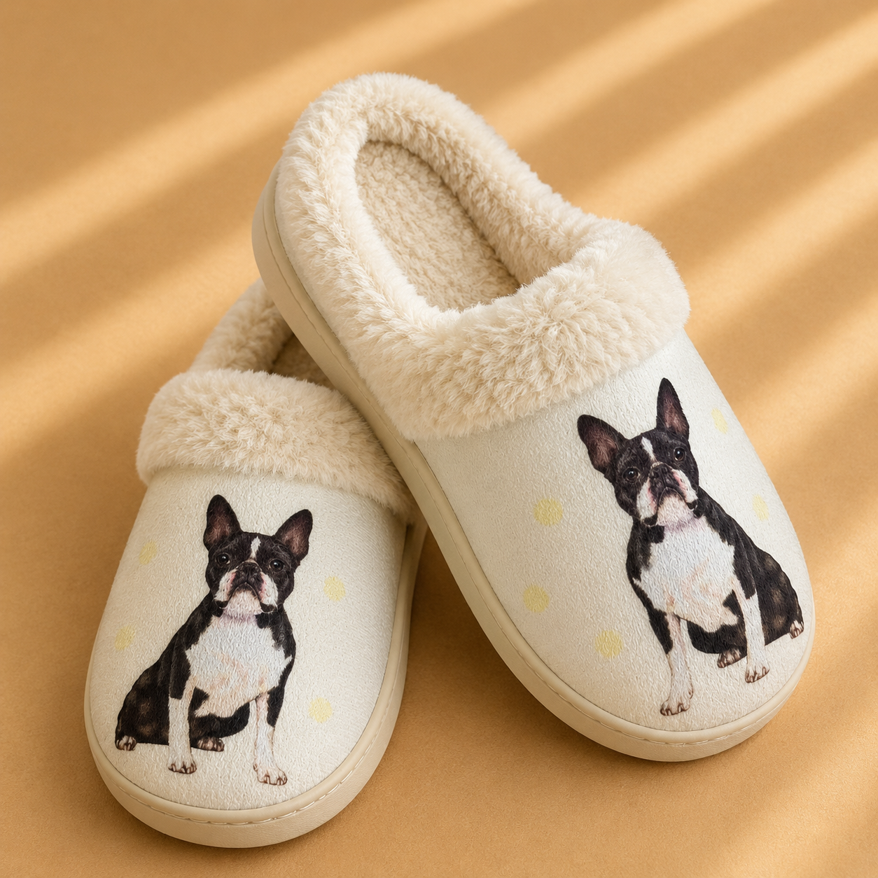 Boston Terrier Dog Pet Lovers Comfy Snuggs Slippers