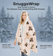 Yorkie Snugg Wraps with Hoodie – Ultra Soft Sherpa Fleece Wrap for Pet Lovers