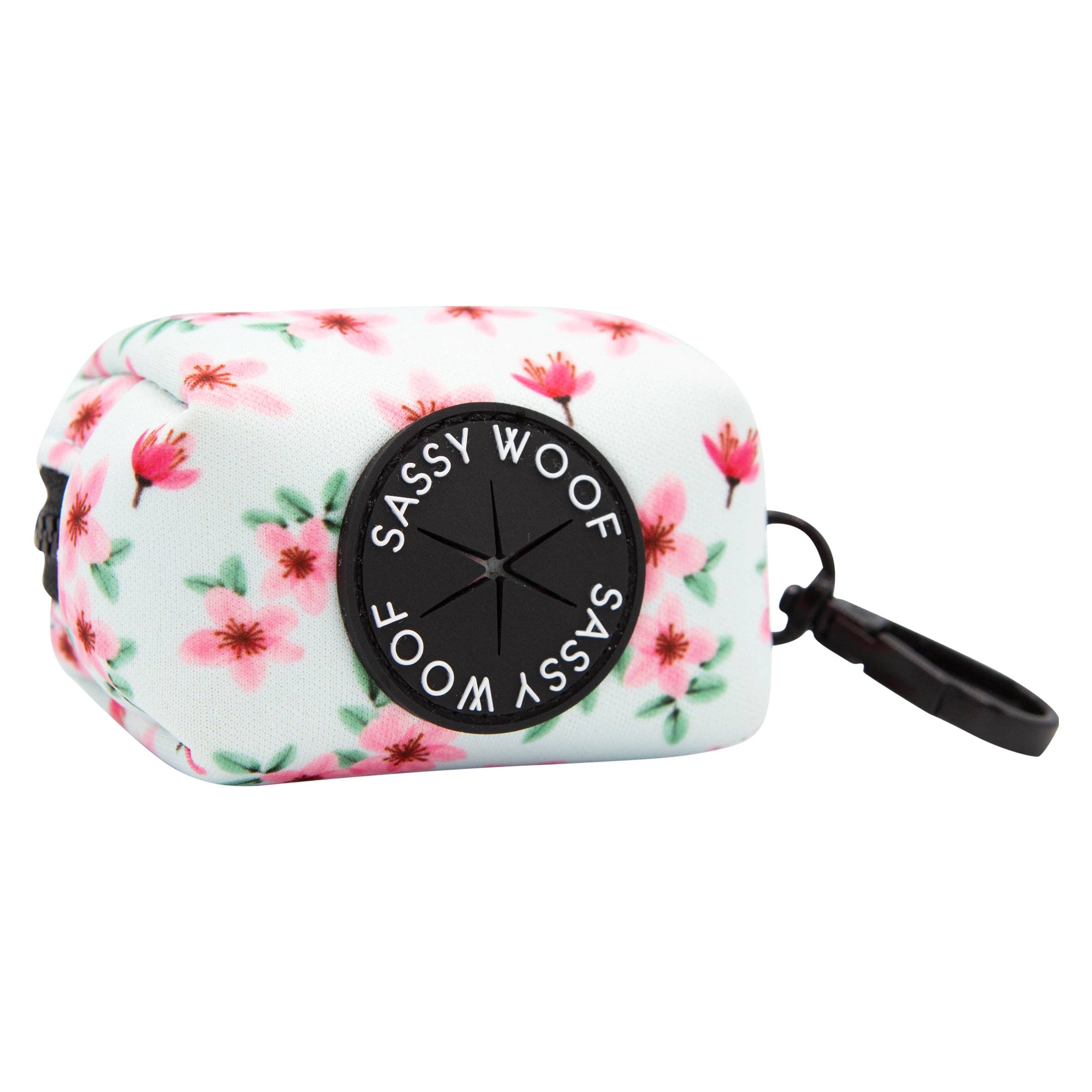 Dog Waste Bag Holder Sakura Floral With Clasp