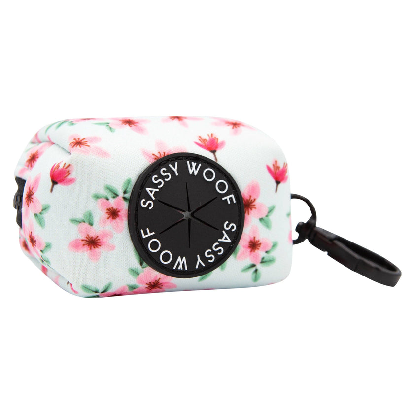 Dog Waste Bag Holder Sakura Floral With Clasp