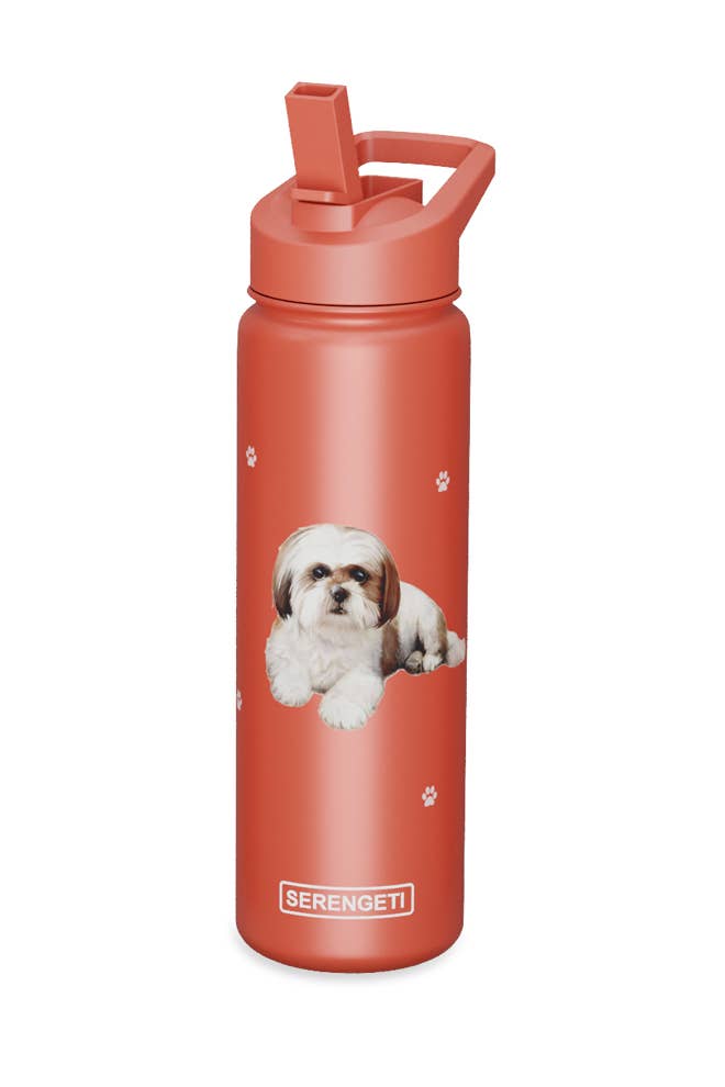 *Shih Tzu Brown Stainless Steel Water Bottle 24 Oz. Serengeti