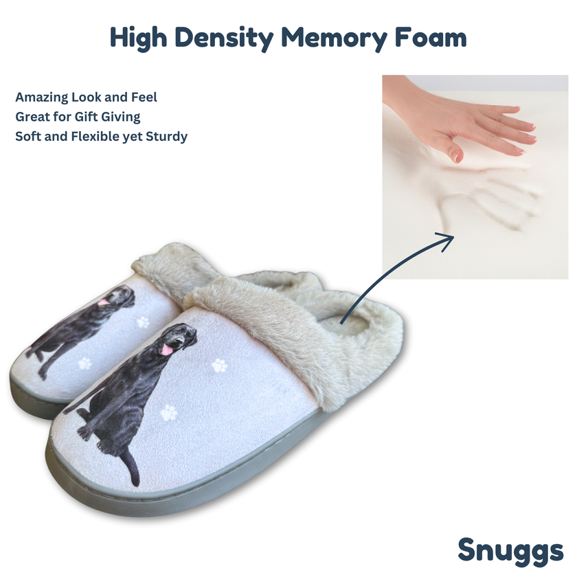 Labrador Black Dog Black Lab Pet Lovers Comfy Snuggs Slippers
