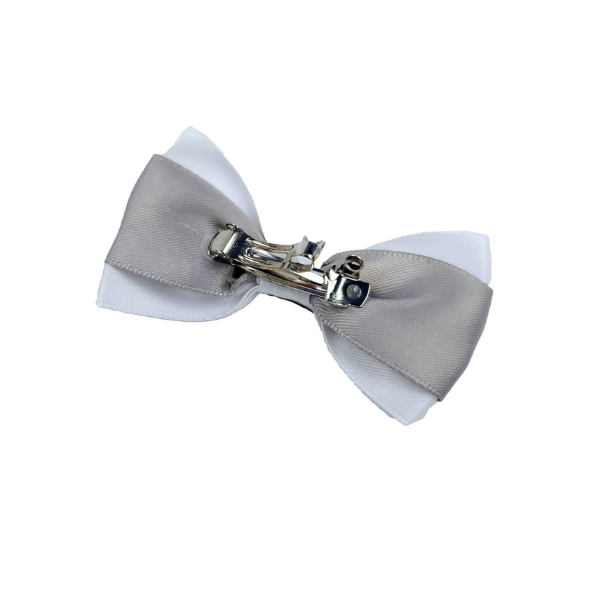 Silver & White with Tiara Dog Hair Bows