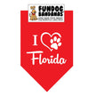 I Love Florida Dog Bandanas