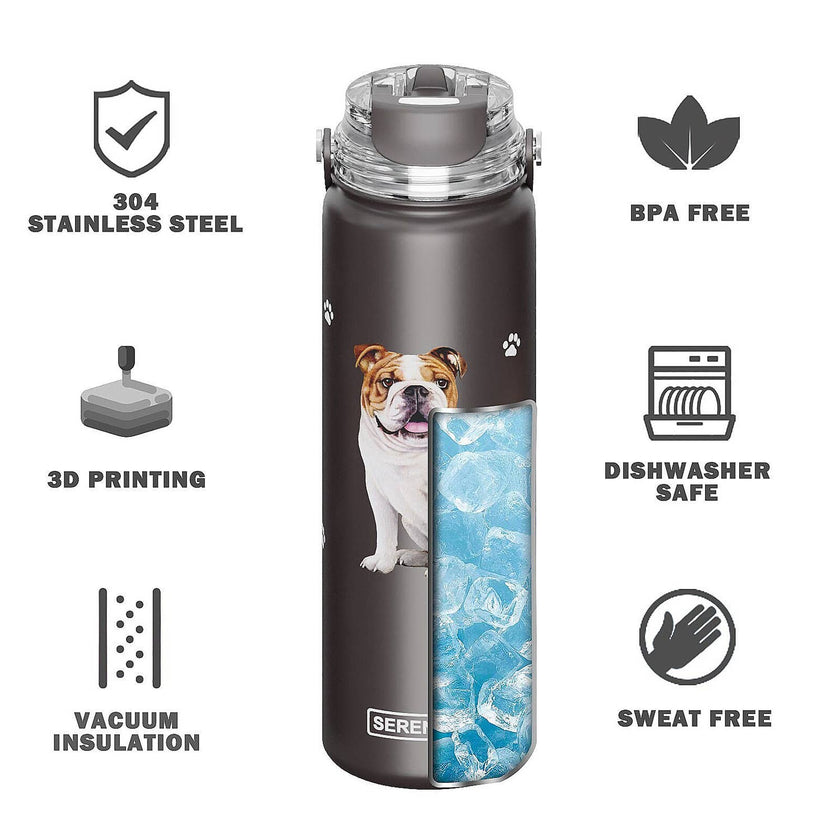 *Pug Stainless Steel Water Bottle 24 Oz. Serengeti