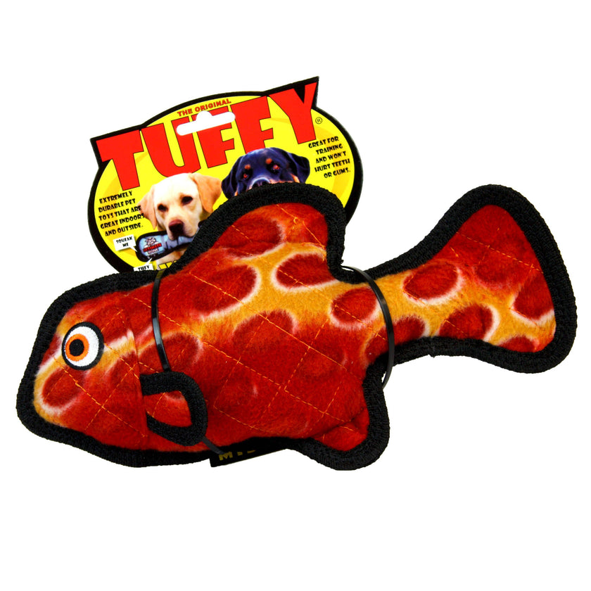 Tuffy Ocean Fish - Red, Durable, Tough, Squeaky Dog Toy