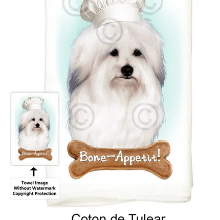 Coton de Tulear Flour Sack Kitchen Towel