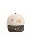 CAT MOM embroidered Camo Leopard Printed Brim 5 Panel Cap