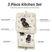 Dachshund Black, oven mitt set