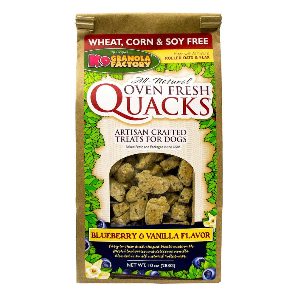 Dog Treat Quacks Blueberry and Vanilla Recipe  10oz