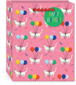 Cats Balloon Pets Medium Vertical Birthday Gift Bag