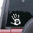 Handprint with Paw Vinyl Window Sticker Decal