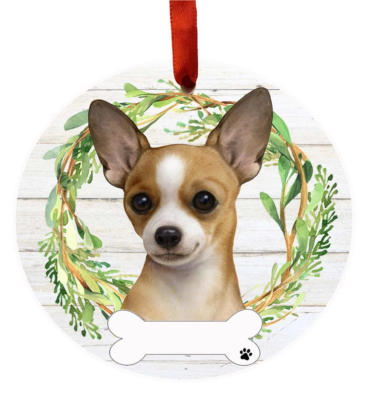 Chihuahua Ceramic Wreath Ornament