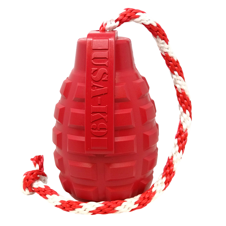 USA-K9 Grenade Rubber Dog Chew Toy K9 Handler Reward Dog Toy