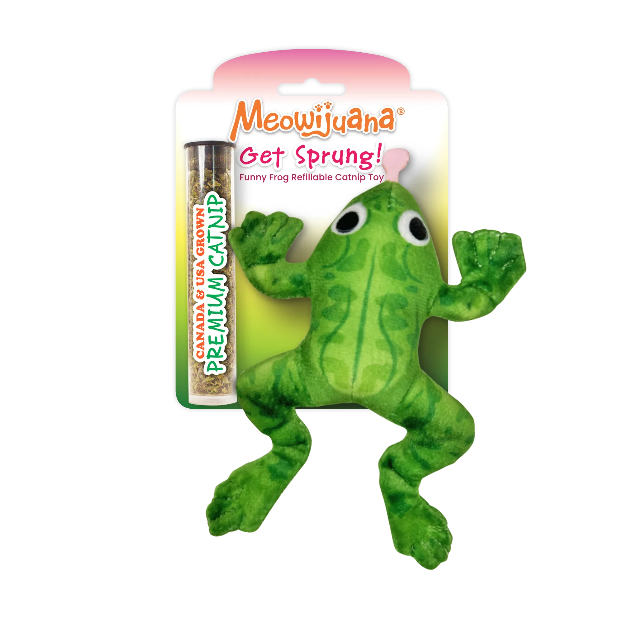 Meowijuana® Get Sprung Frog Refillable Cat Toy