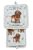 Dachshund Red, oven mitt set