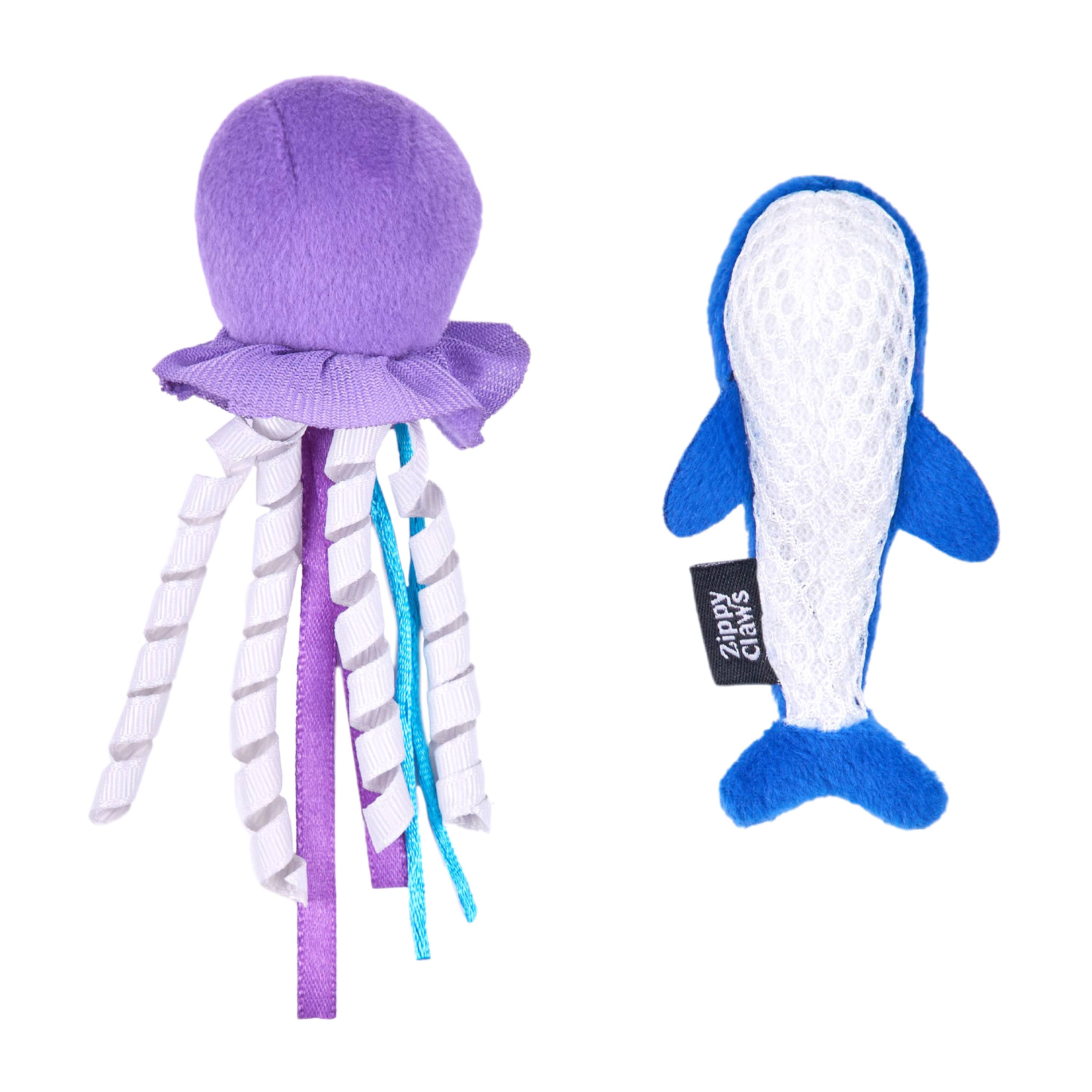 Cat Toy Mesh Mates 2-Pack - Jellyfish and Whale