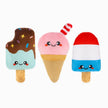 Dog Toy Cool Pup Ice Cream Ice Pop Food Party Plush Toy Set