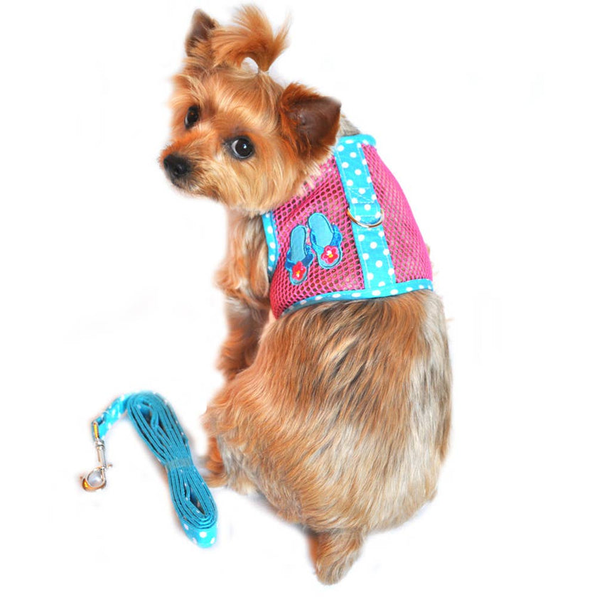 Cool Mesh Dog Harness - Pink & Blue Flip Flop