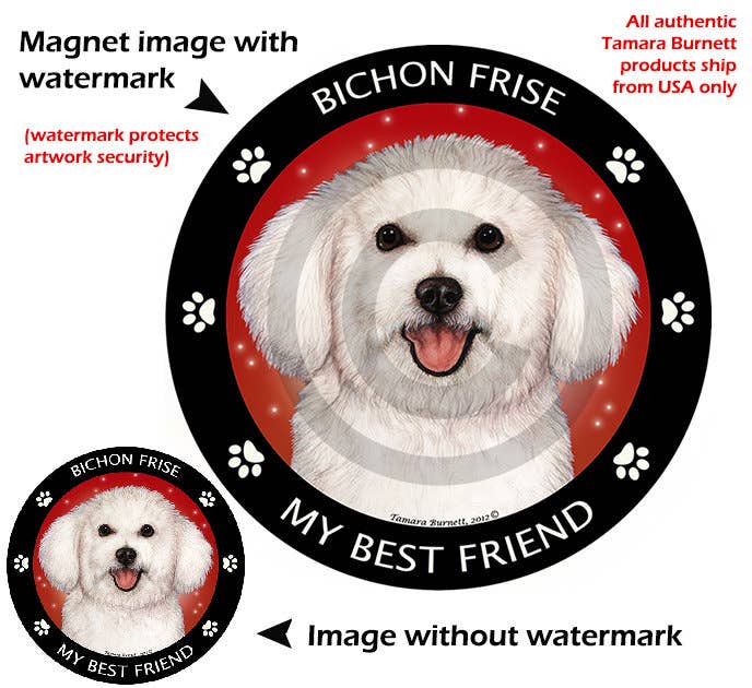 Bichon Frise My Best Friend Circular Magnet