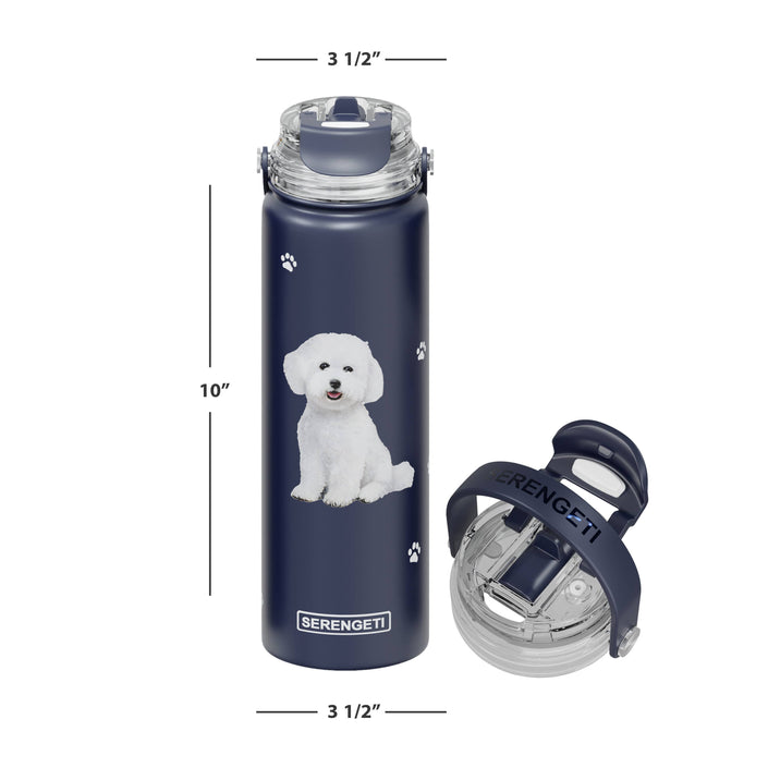 *Bichon Frise Stainless Steel Water Bottle 24 Oz. Serengeti