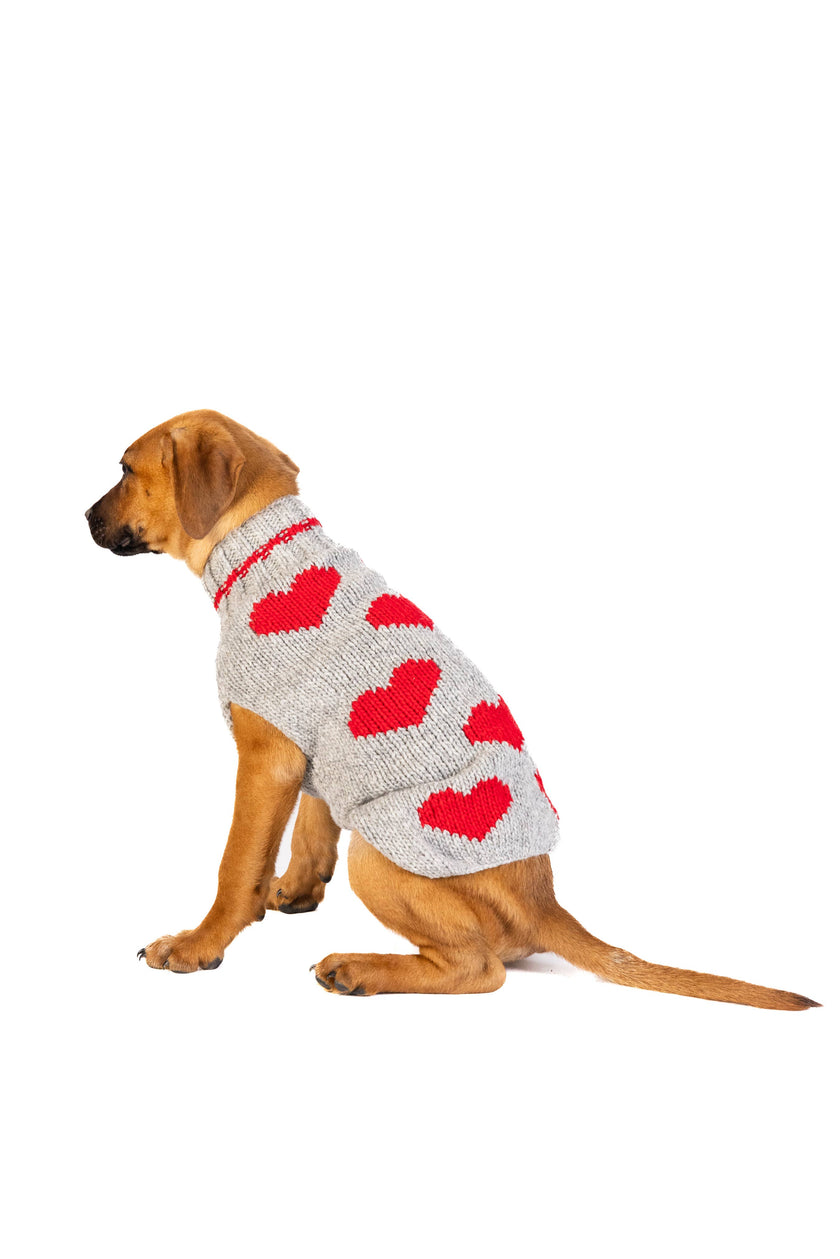 Red Hearts Dog Pet Sweater