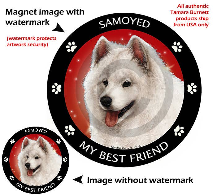 Samoyed My Best Friend Circular Magnet