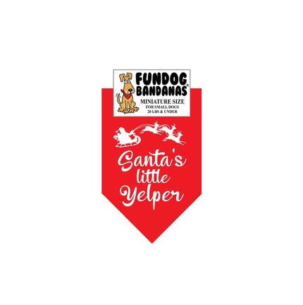 Santa's Little Yelper Cotton Bandana