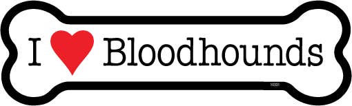 Bloodhound I (heart) Bloodhounds Bone Shaped Magnet