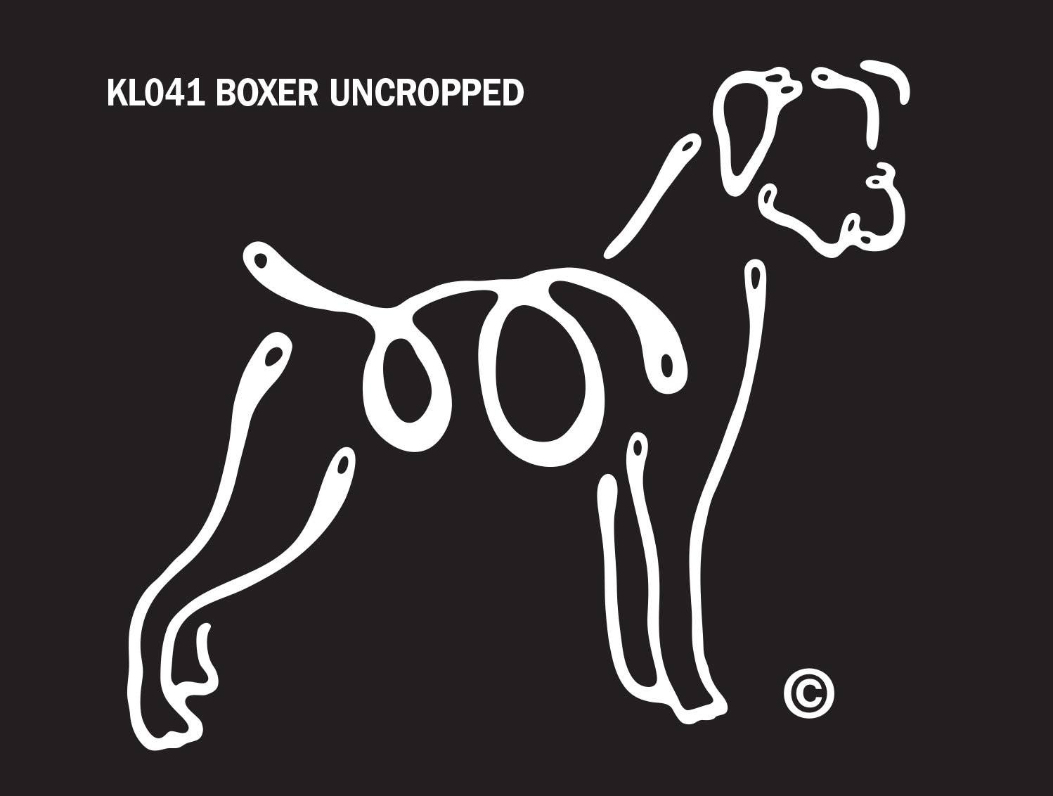 Boxer Uncropped K-line Window Tattoo – Salty Paws