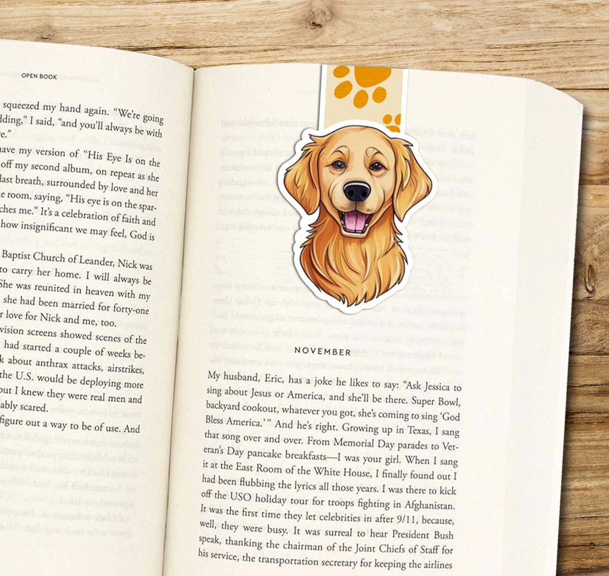 Golden Retriever Dog Reversible Magnetic Bookmark