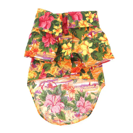 Hawaiian Dog Camp Shirt Sunset Hibiscus Pet Clothing
