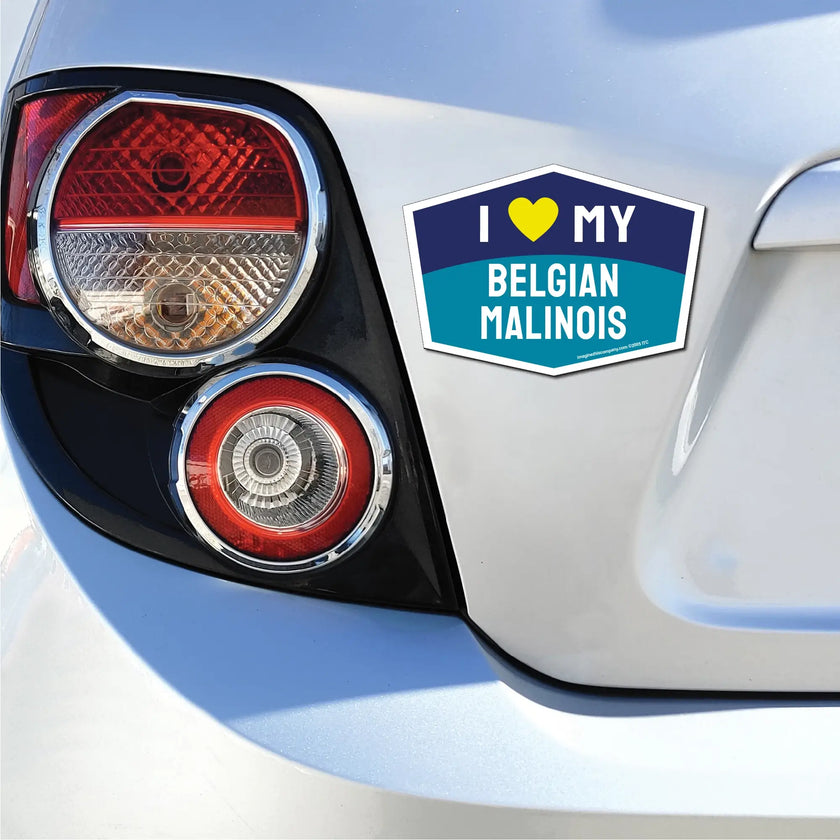 I Love My Belgian Malinois Hexagon Shaped Magnet