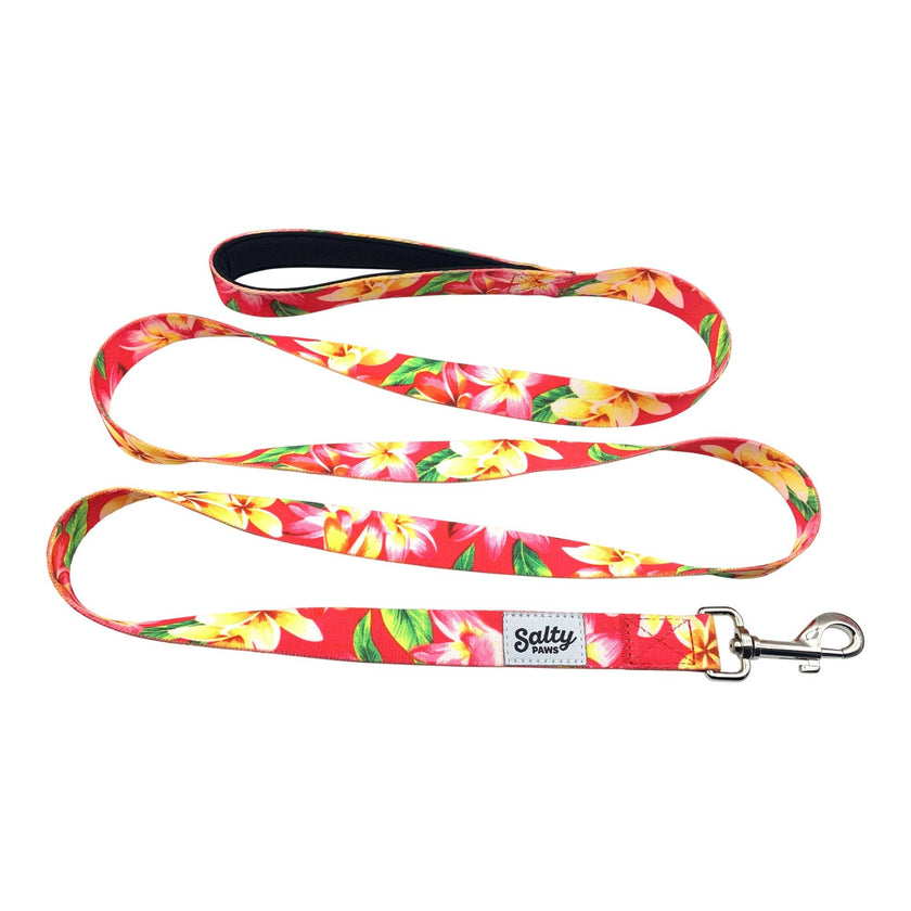 Tropical Dog Pink Floral Hawaiian Print Leash 6' Length Soft
