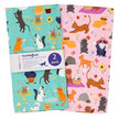 Cattington Whiskers & Bloom Tea Towel Pink