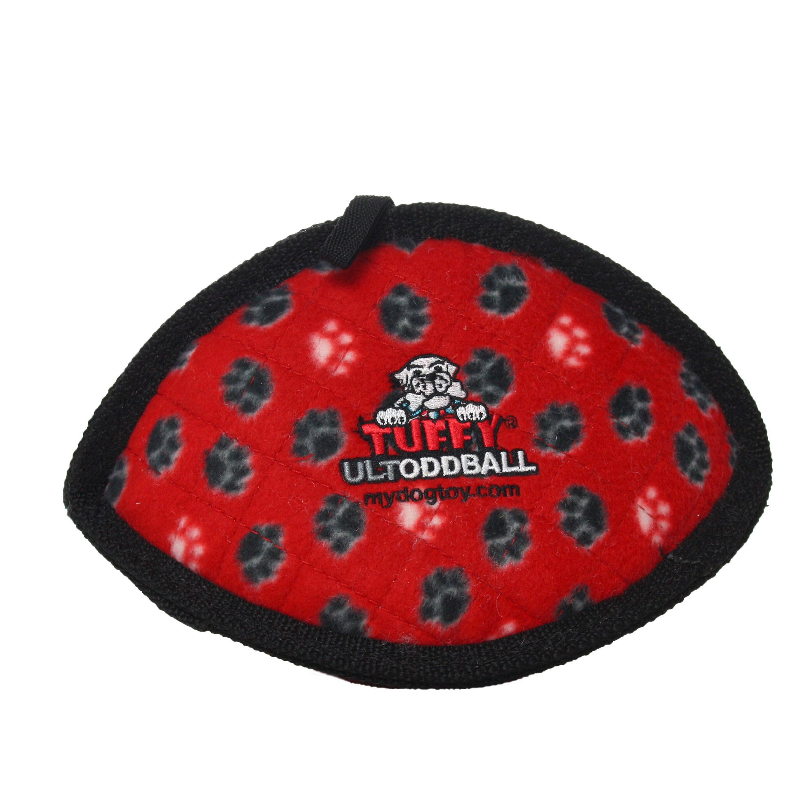 Tuffy Ultimate Odd Ball - Red Paw, Tough, Durable Dog Toy