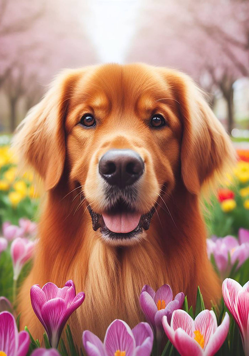 Golden Retriever Red -   DCR Spring House Flag