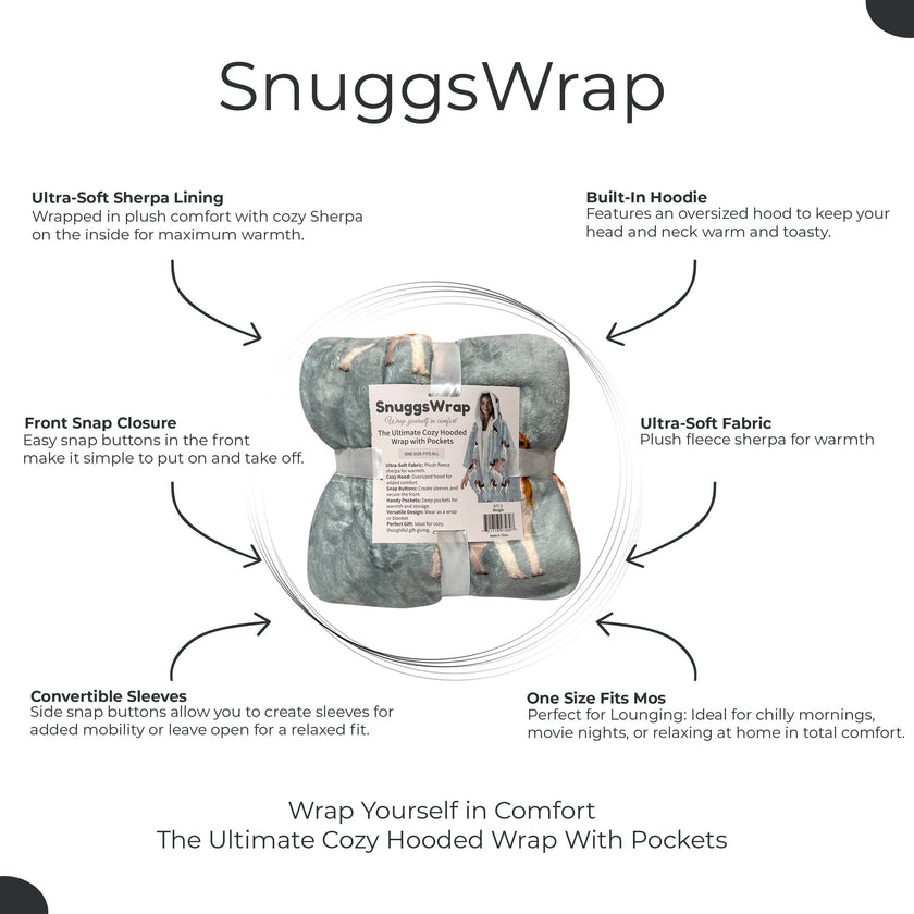 Beagle Snugg Wraps with Hoodie – Ultra Soft Sherpa Fleece Wrap for Pet Lovers