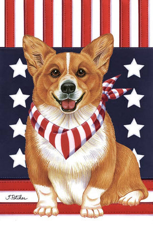 Corgi Pembroke Welsh  - Best of Breed Patriot Garden Flag