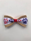 Patriotic Paw Print Velcro Collar Bow Tie for Cat and Dogs