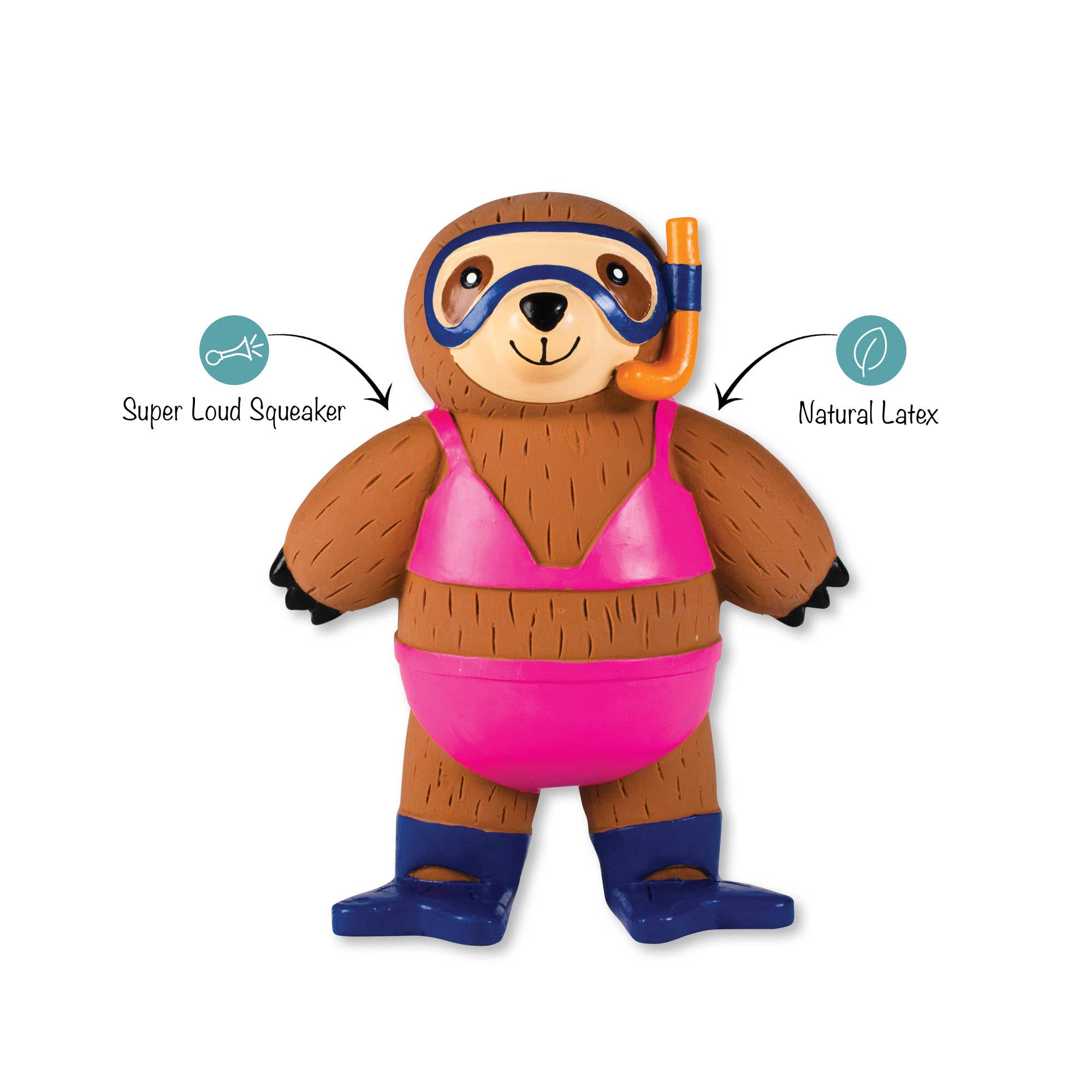 Dog Toy Sloth Eat Sleep Snorkel Latex Toy