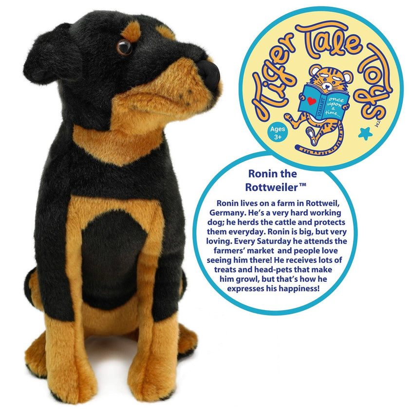 Ronin the Rottweiler | 14 Inch Stuffed Animal Plush
