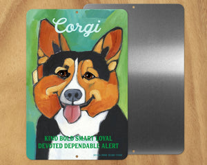 Corgi (Tri) -UD Metal Sign